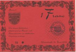 Weinstadt-Großheppach - Gemeinde Großheppach, Gründungsfeier - 12.6.2004 - 1 Franc 