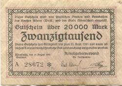 Werdohl - Arbeitgeberverband - 15.8.1923 - 15.9.1923 - 20000 Mark