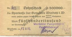 Werdohl - Hillebrand, Paul, Werdohler Pumpenfabrik - 17.8.1923 - 100000 Mark