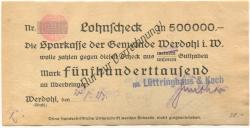 Werdohl - Lüttringhaus & Koch - 24.8.1923 - 500000 Mark