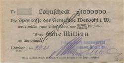 Werdohl - Schlesinger, Adolf, Werdohler Stanz- und Dampfhammerwerk - 9.8.1923 - 1 Million Mark