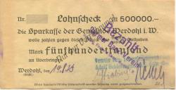 Werdohl - Schlesinger, Adolf, Werdohler Stanz- und Dampfhammerwerk - 14.8.1923 - 500000 Mark