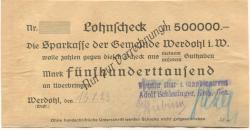 Werdohl - Schlesinger, Adolf, Werdohler Stanz- und Dampfhammerwerk - 16.8.1923 - 500000 Mark