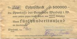 Werdohl - Versevörder Metallwerke GmbH - 14.8.1923 - 500000 Mark