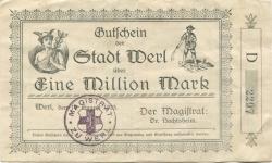 Werl - Stadt - 10.8.1923 - ab 1.9.1923 - 1 Million Mark