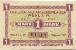 Werl - Offizier-Gefangenenlager - 1.10.1916 - 1 Mark