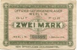 Werl - Offizier-Gefangenenlager - 1.10.1916 - 2 Mark