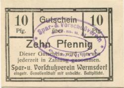 Wermsdorf - Spar- und Vorschussverein - -- - 10 Pfennig