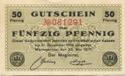 Wernigerode - Stadt - 25.5.1917 - 31.12.1918 - 50 Pfennig