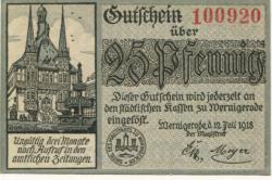 Wernigerode - Stadt - 12.7.1918 - 25 Pfennig