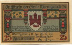 Wernigerode - Stadt - 20.10.1920 - 25 Pfennig