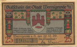 Wernigerode - Stadt - 20.10.1920 - 25 Pfennig