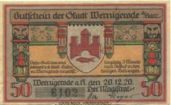 Wernigerode - Stadt - 20.10.1920 - 50 Pfennig