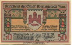 Wernigerode - Stadt - 20.10.1920 - 50 Pfennig