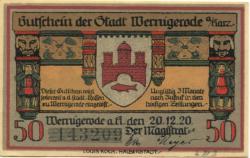 Wernigerode - Stadt - 20.10.1920 - 50 Pfennig