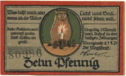 Wernigerode - Stadt - 1.4.1921 - 10 Pfennig