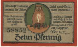 Wernigerode - Stadt - 1.4.1921 - 10 Pfennig