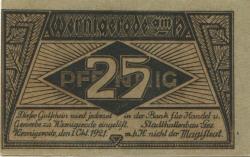 Wernigerode - Stadthallenbau GmbH - 1.10.1921 - 25 Pfennig