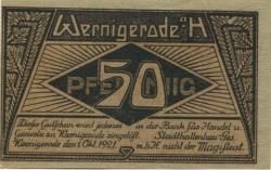 Wernigerode - Stadthallenbau GmbH - 1.10.1921 - 50 Pfennig