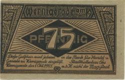 Wernigerode - Stadthallenbau GmbH - 1.10.1921 - 75 Pfennig