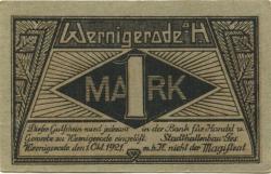 Wernigerode - Stadthallenbau GmbH - 1.10.1921 - 1 Mark