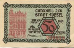 Wesel - Stadt - 1919 - 30.9.1921 - 50 Pfennig