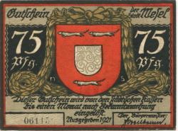 Wesel - Stadt - 1921 - 75 Pfennig