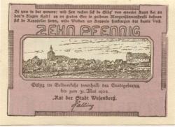 Wesenberg - Stadt - 31.5.1922 - 10 Pfennig 