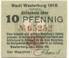 Westerburg - Stadt - 1.10.1918 - 10 Pfennig