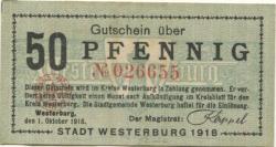 Westerburg - Stadt - 1.10.1918 - 50 Pfennig
