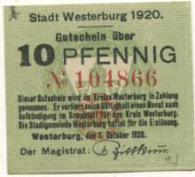 Westerburg - Stadt - 1.10.1920 - 10 Pfennig
