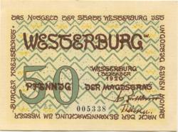 Westerburg - Stadt - 1.12.1920 - 50 Pfennig 
