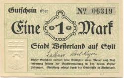 Westerland (heute: Gemeinde Sylt) - Stadt - -- - 1 Mark