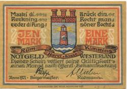Westerland (heute: Gemeinde Sylt) - Stadt - 1921 - 1 Mark