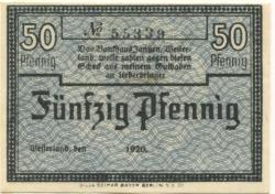 Westerland (heute: Gemeinde Sylt) - Janssen, Johann, Bankhaus - 1920 - 50 Pfennig