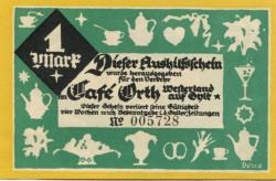 Westerland (heute: Gemeinde Sylt) - Orth, Cafe - -- - 1 Mark 