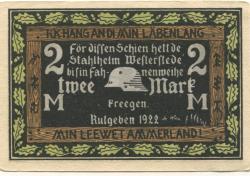 Westerstede - Stahlhelm-Bund, Gruppe Westerstede - 1922 - 2 Mark