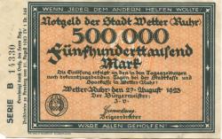 Wetter - Stadt - 27.8.1923 - 500000 Mark