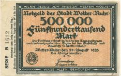 Wetter - Stadt - 27.8.1923 - 500000 Mark