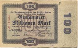 Wetzlar - Kreis - 9.10.1923 - 100 Millionen Mark 