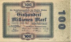 Wetzlar - Kreis - 9.10.1923 - 100 Millionen Mark 
