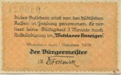 Wetzlar - Stadt - 1.10.1923 - 1/2 Mark