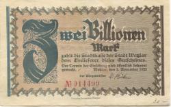 Wetzlar - Stadt - 1.11.1923 - 2 Billionen Mark