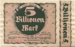 Wetzlar - Stadt - 1.11.1923 - 5 Billionen Mark