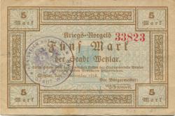 Wetzlar - Stadt - 1.11.1918 - 1.2.1919 - 5 Mark