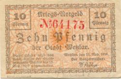 Wetzlar - Stadt - 15.11.1918 - 15.11.1919 - 10 Pfennig