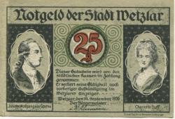 Wetzlar - Stadt - 14.9.1920 - 25 Pfennig