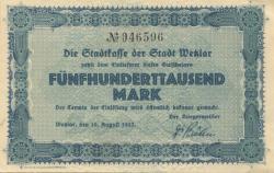 Wetzlar - Stadt - 10.8.1923 - 500000 Mark
