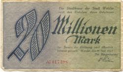 Wetzlar - Stadt - 18.9.1923 - 20 Millionen Mark