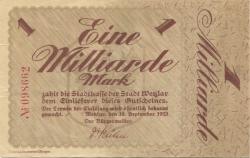 Wetzlar - Stadt - 18.9.1923 - 1 Milliarde Mark